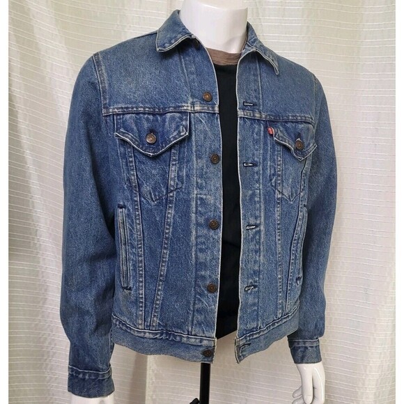 VTG Levi's Jean Jacket Trucker Red Tag 71506-0214 Cotton Made in USA Men's 40L - Picture 1 of 13